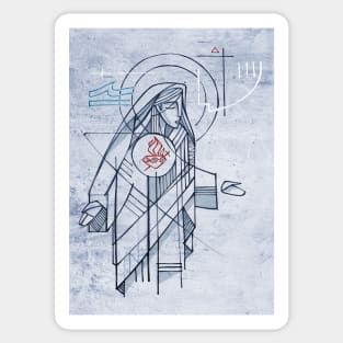 Virgin Mary Immaculate Heart illustration Sticker